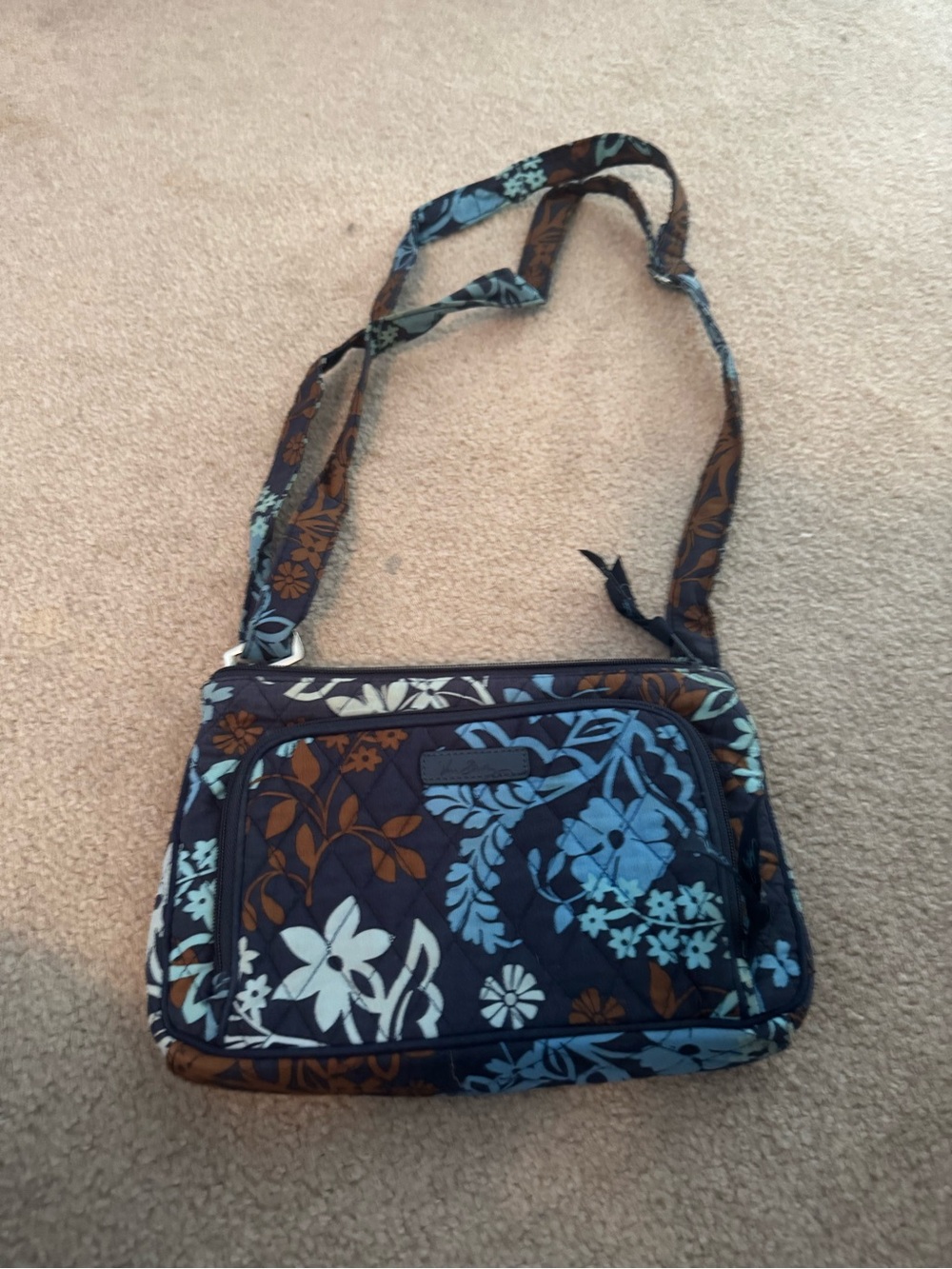 Vera Bradley Little Hipster crossbody bag in the Java Blue floral pattern